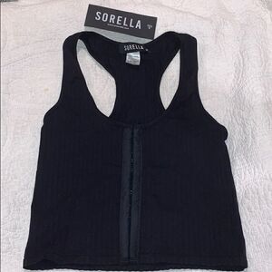 SORELLA one size cropped black tank top